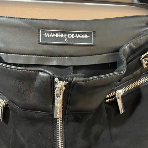 Maniere De Voir Cyberpunk Faux Suede Buckle Straps Leggings Pants UK 6 US 2 - Picture 9 of 16